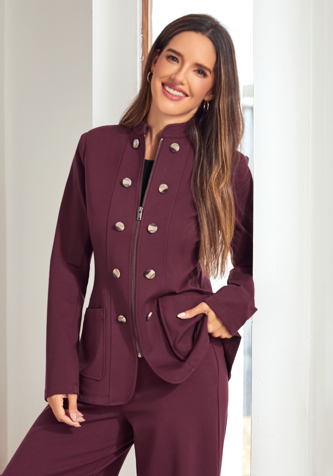 MILITARY JACKET | BURGUNDY